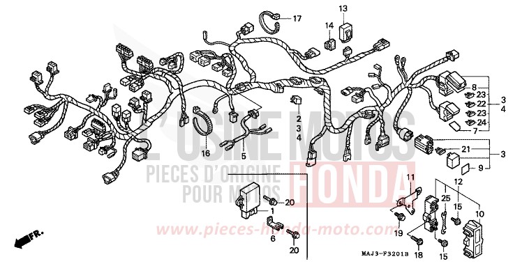 FAISCEAU DES FILS (ST1100A) de Pan-European ABS PEARL ATLANTIS BLUE (B142D) 1995